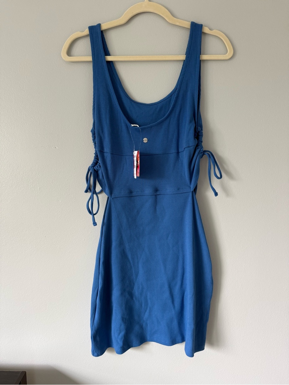 Roxy Sleeveless Royal Blue Side-Tie Mini Dress